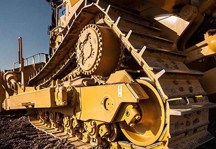 Close Up of Steel Undercarriage In The Field