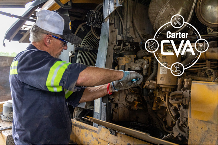 Carter Technician Working On Machine Customer Value Agreement Logo